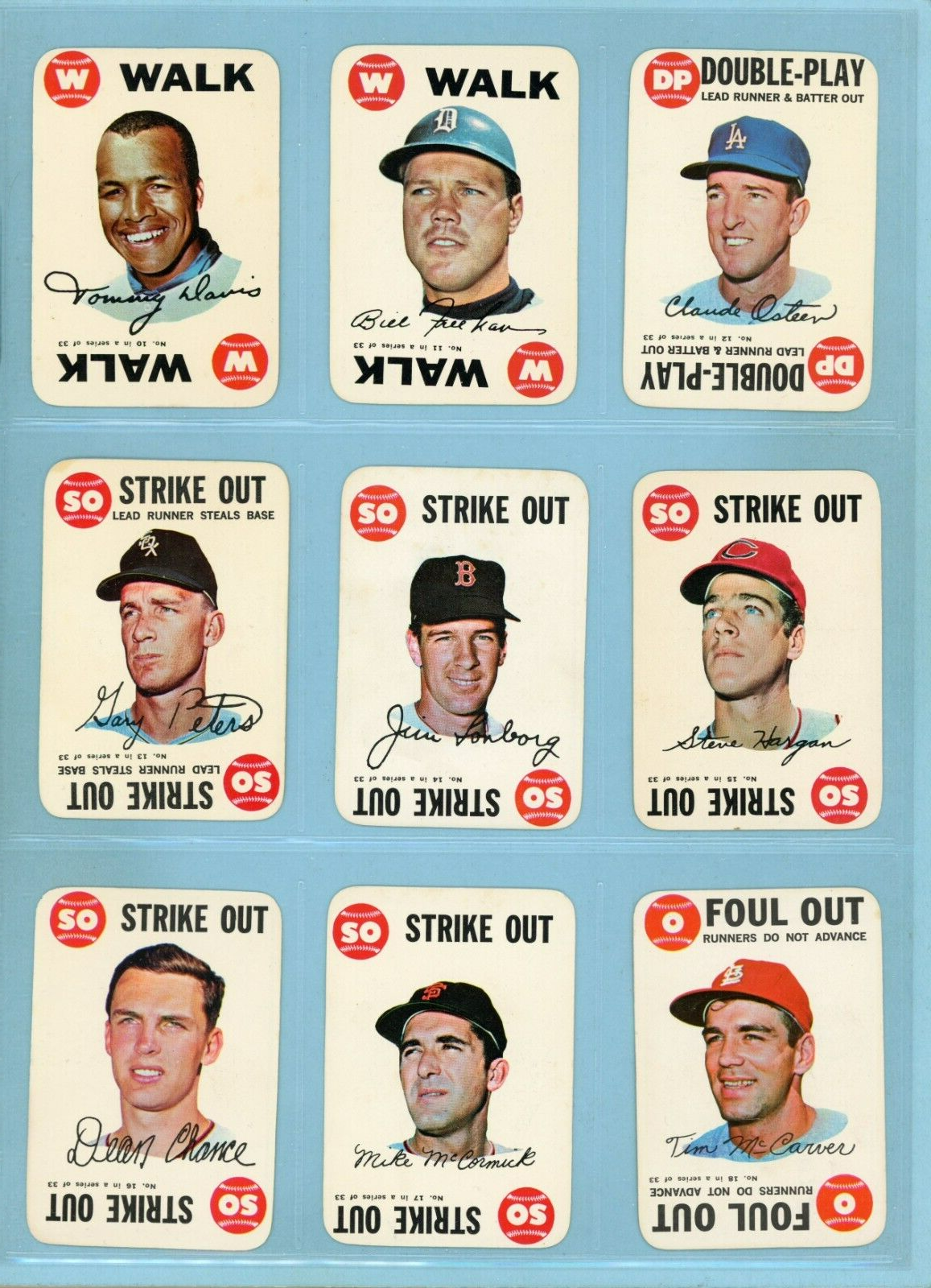 1968 Topps Game Complete Set of 33 Baseball Cards EX (some better)