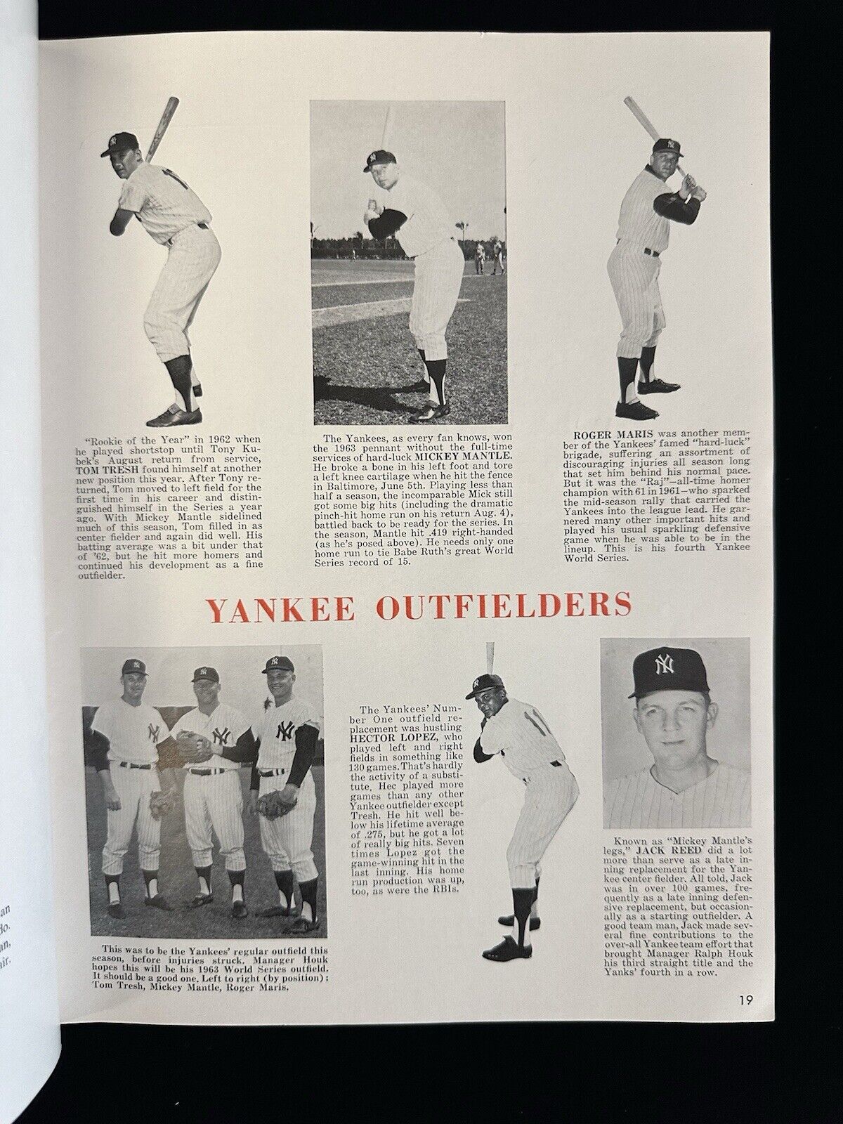 1963 New York Yankees World Series Program vs Los Angeles Dodgers - EX Unscored