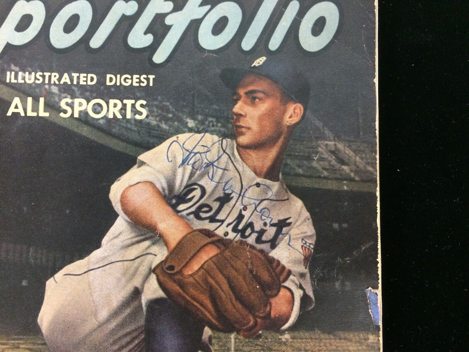 July 1947 Sportfolio Magazine - Hal Newhouser Cover & Autograph