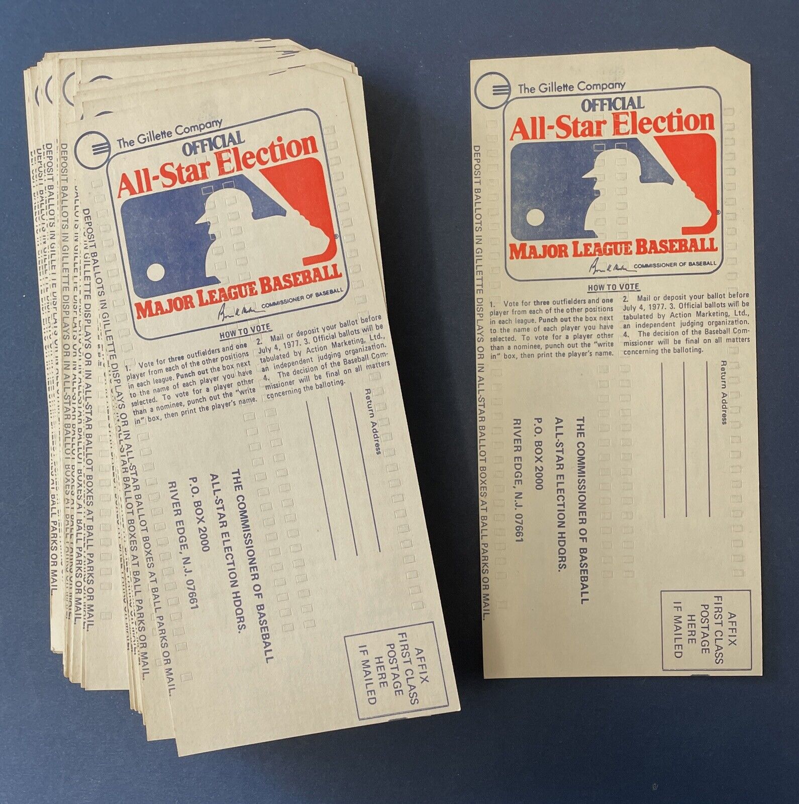 Lot of 90 Unused 1977 MLB All Star Game Ballots