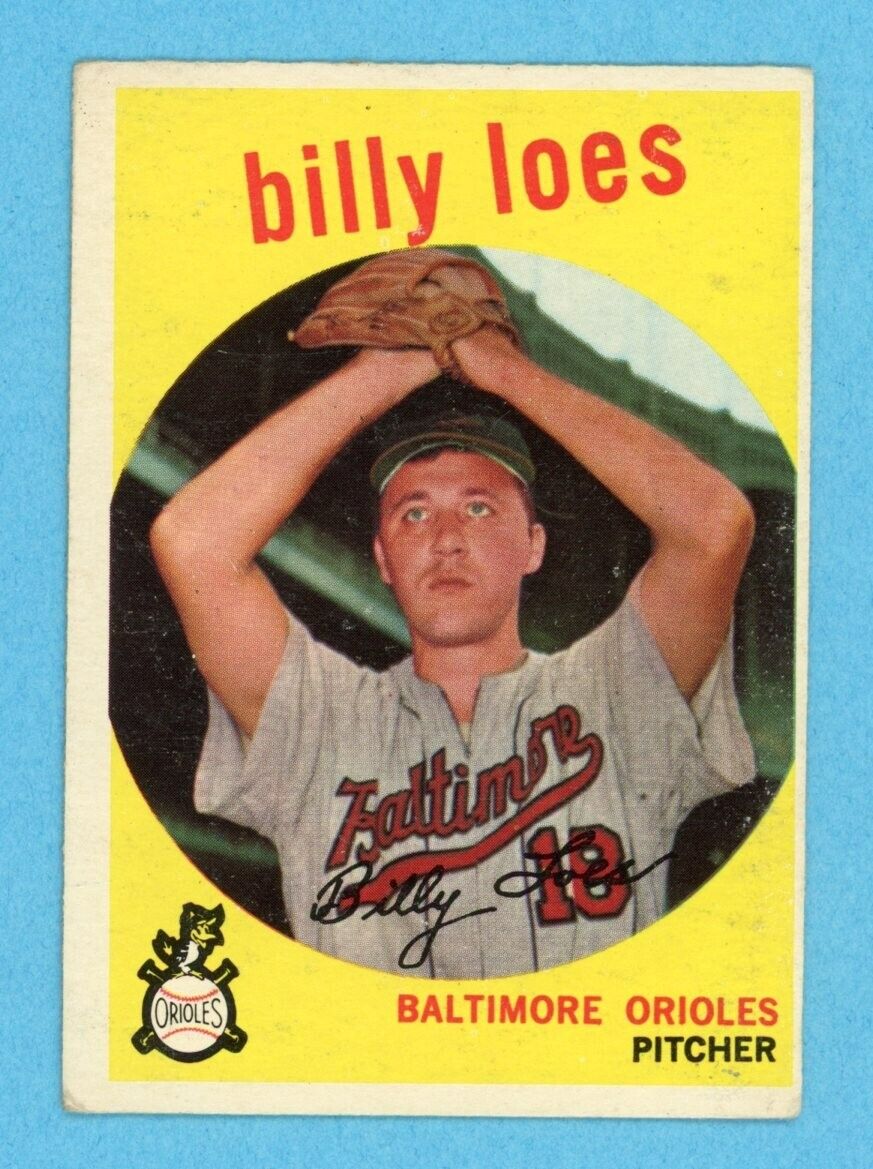 1959 Topps #336 Billy Loes Baltimore Orioles Baseball Card Vg/Ex