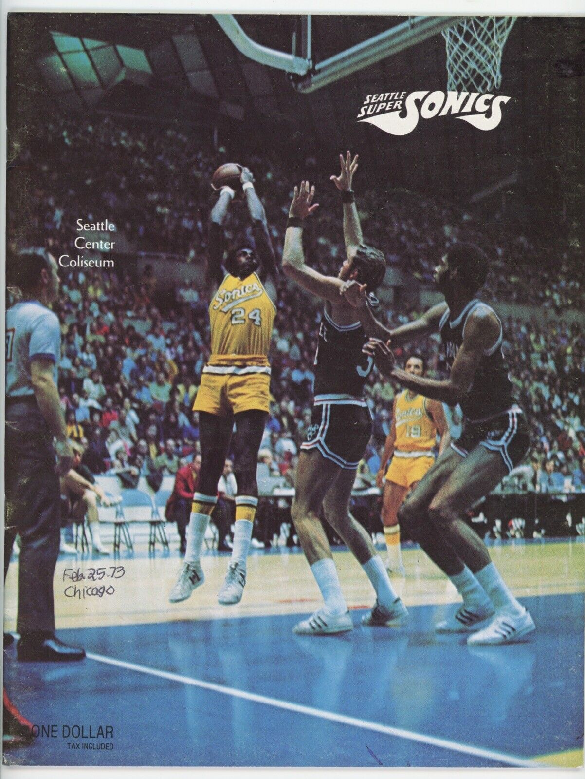 2/25/73 Game Program • Chicago Bulls vs Seattle Supersonics • Unscored