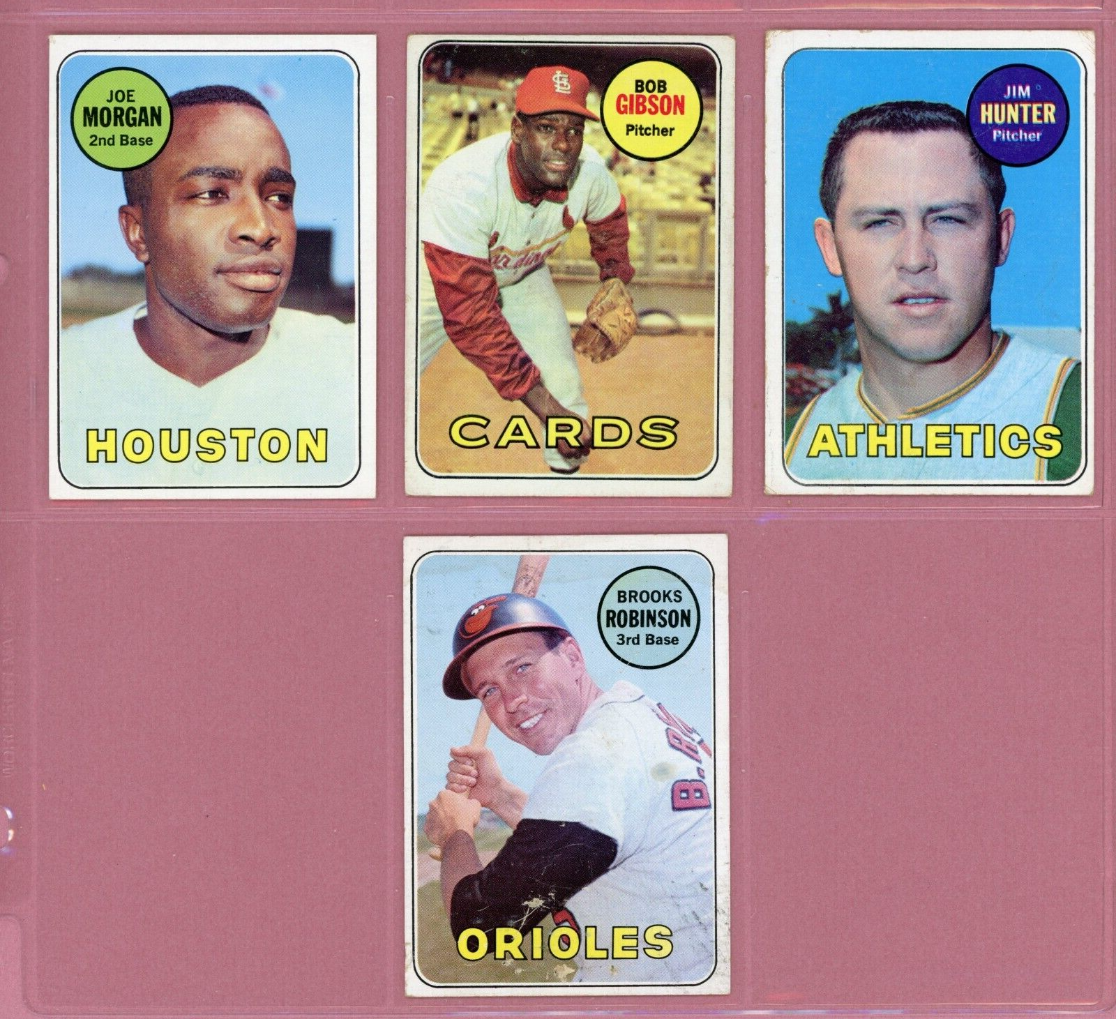 1969 Topps Lot of 4 Different Hall of Famer Baseball Cards LG - Ex/Ex+