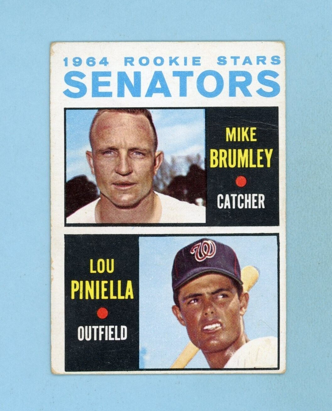 1964 Topps #167 Lou Piniella Washington Senators Rookie Baseball Card V/E ap w/c