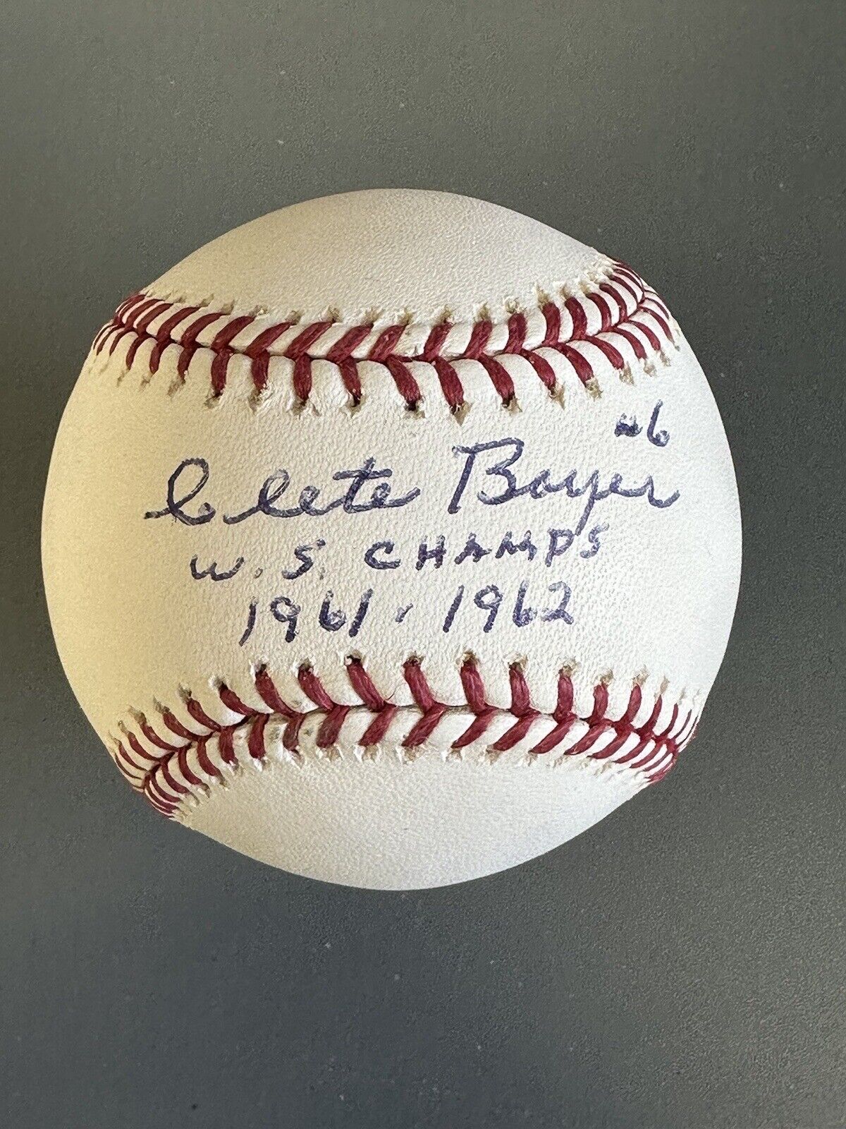 Clete Boyer #6 WS Champs 1961 62 Yankees SIGNED Official MLB Baseball w/hologram