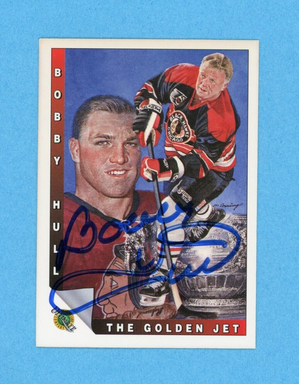 Bobby Hull Black Hawks 1991-92 Ultimate Original 6 #90 Autographed Hockey Card