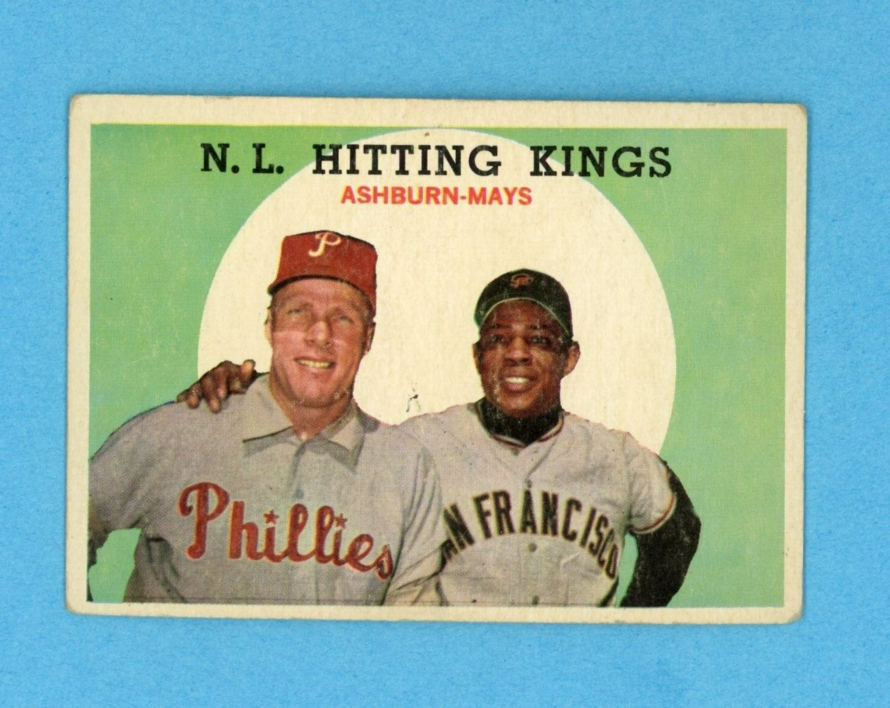 1959 Topps #317 N. L. Hitting Kings Ashburn - Mays Baseball Card VG