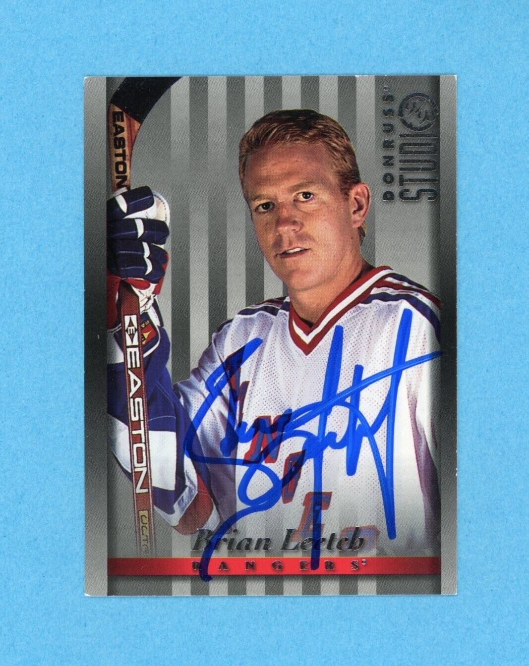 Brian Leetch Signed 1997 Donruss Studio Card #86 • Auto w B&E Hologram