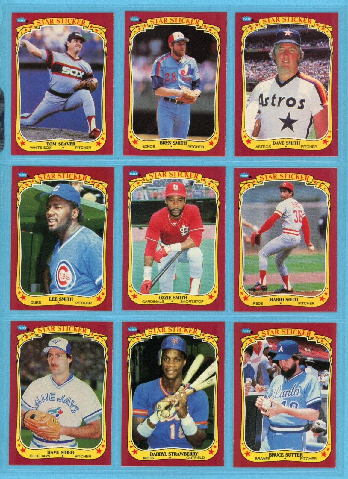 1986 Fleer Star Stickers Complete Set of 132 Baseball Cards NM