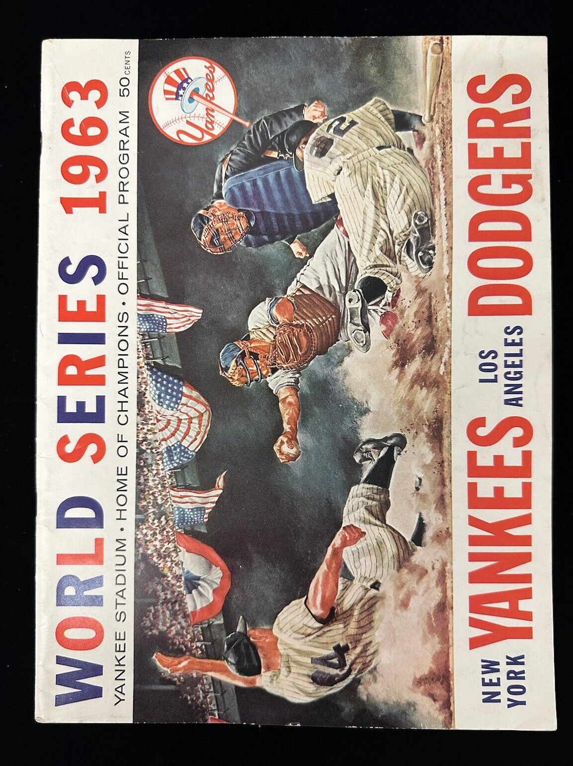 1963 New York Yankees World Series Program vs Los Angeles Dodgers - EX Unscored