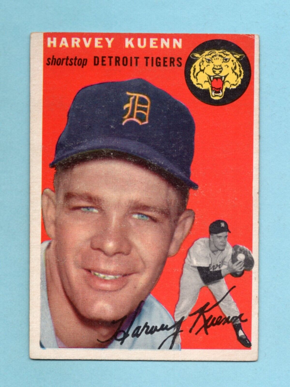 1954 Topps #25 Harvey Kuenn Detroit Tigers Rookie Baseball Card EX