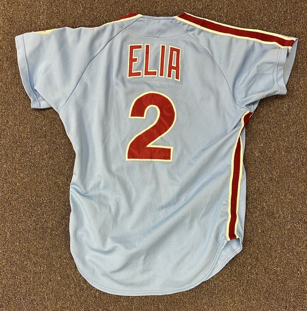 1985 Lee Elia Philadelphia Phillies GAME USED Coaches Powder Blue Road Jersey #2