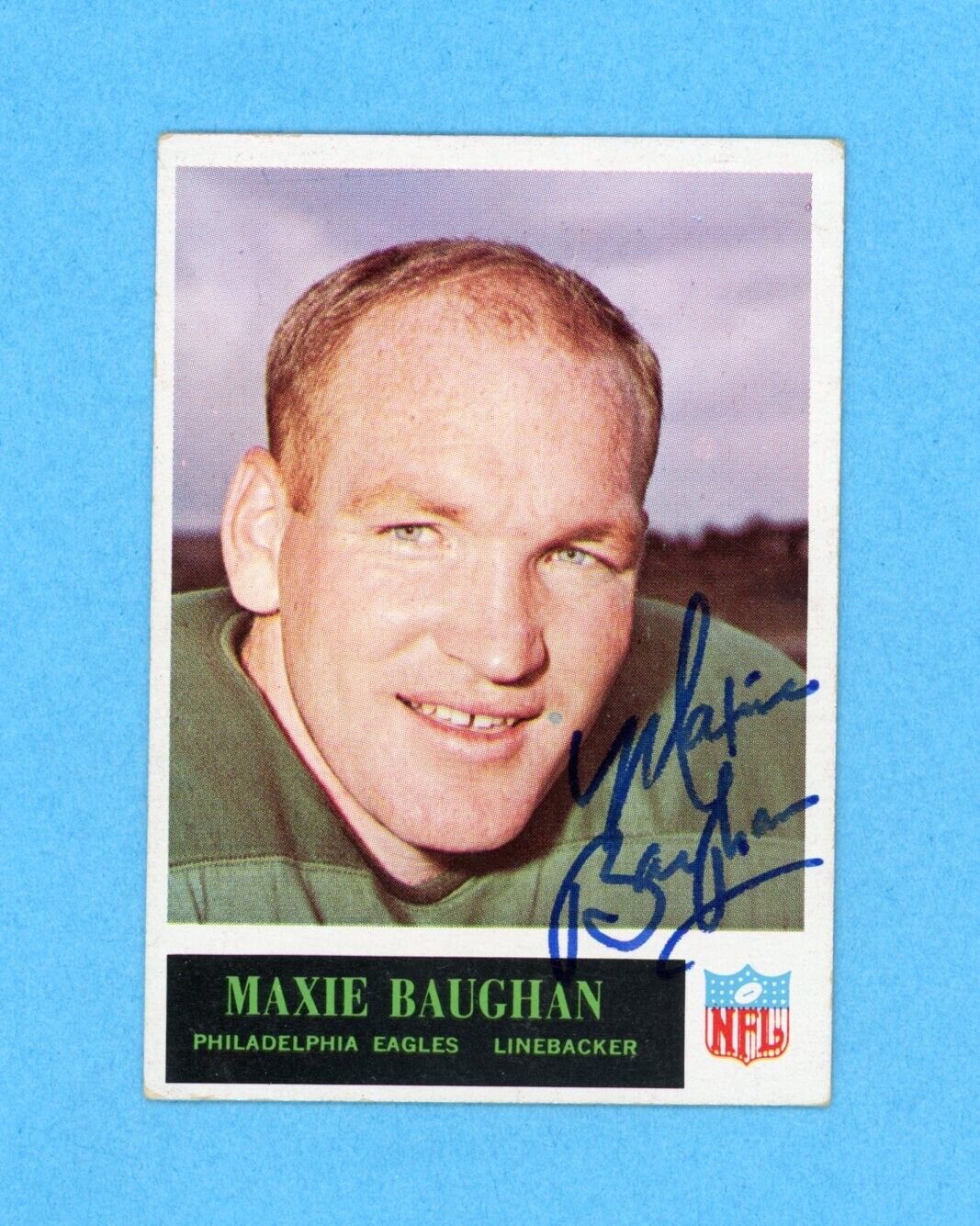 1965 Maxie Baughan Signed Philadelphia Card #129 • Auto with B&E Hologram