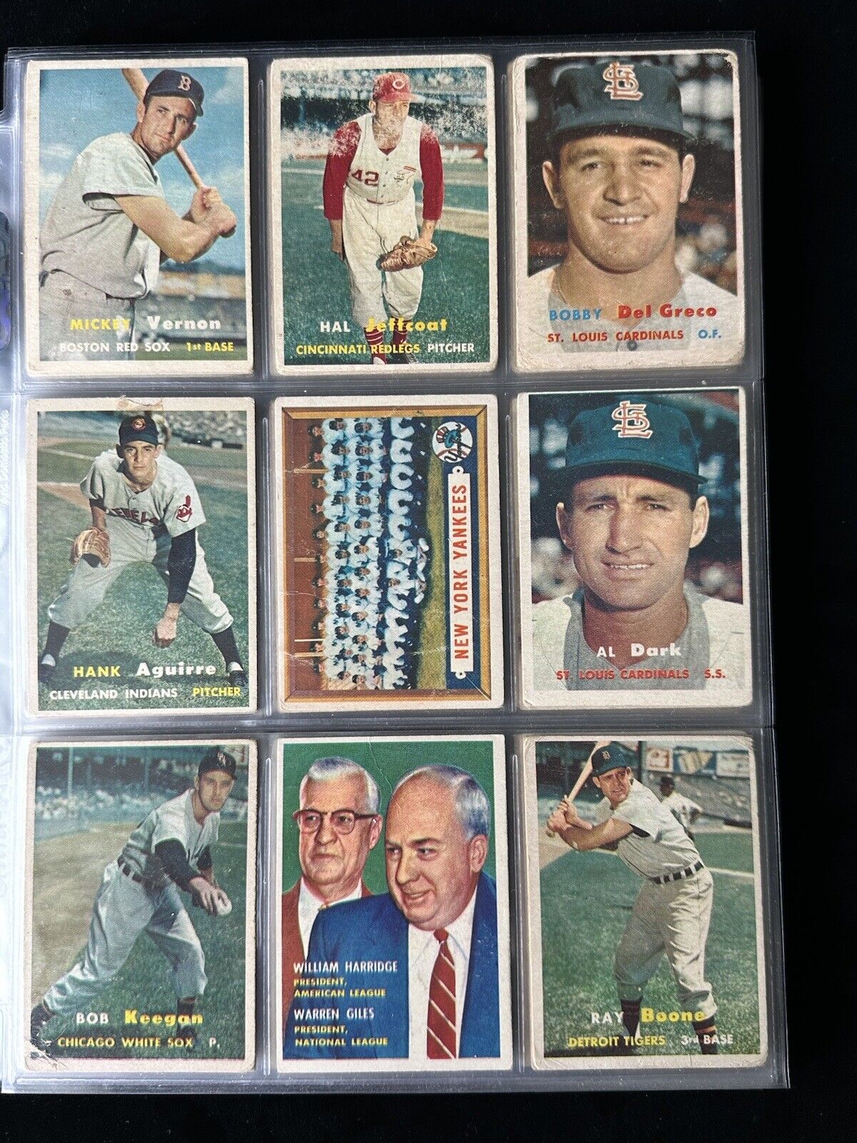 1957 Topps Starter Set Lot of 192 Diff. Baseball Cards w/41 Middle Series