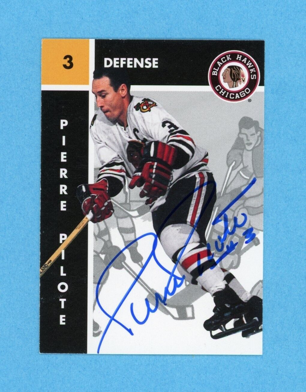 Pierre Pilote 1995-96 Parkhurst 1966-67 #34 Autographed Hockey Card