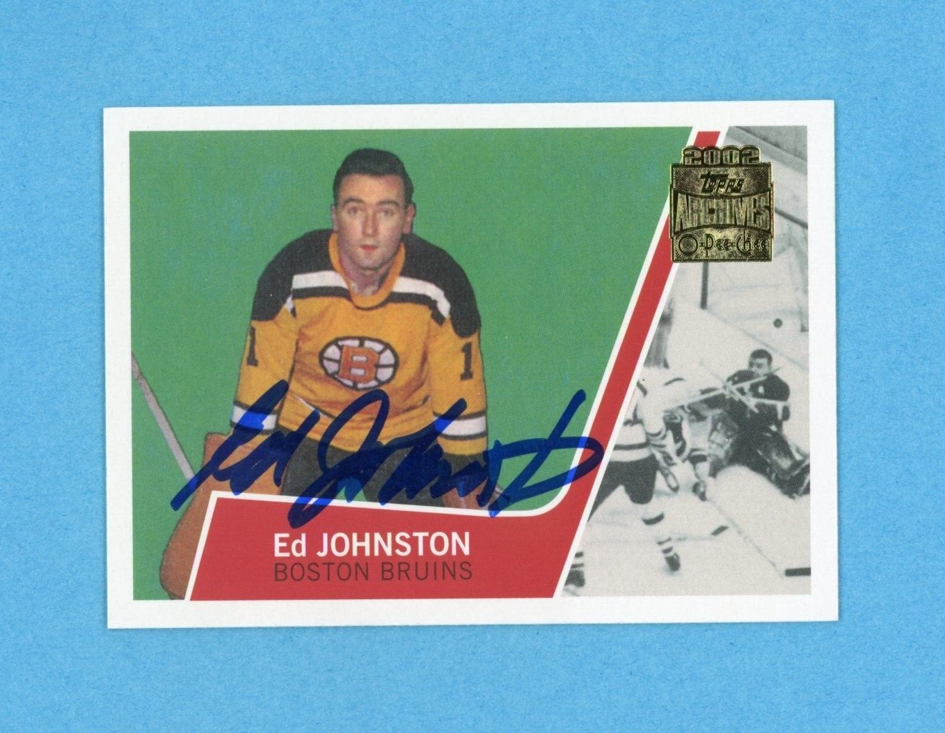 Ed Johnston 2001-02 Topps/OPC Archives #34 Autographed Hockey Card