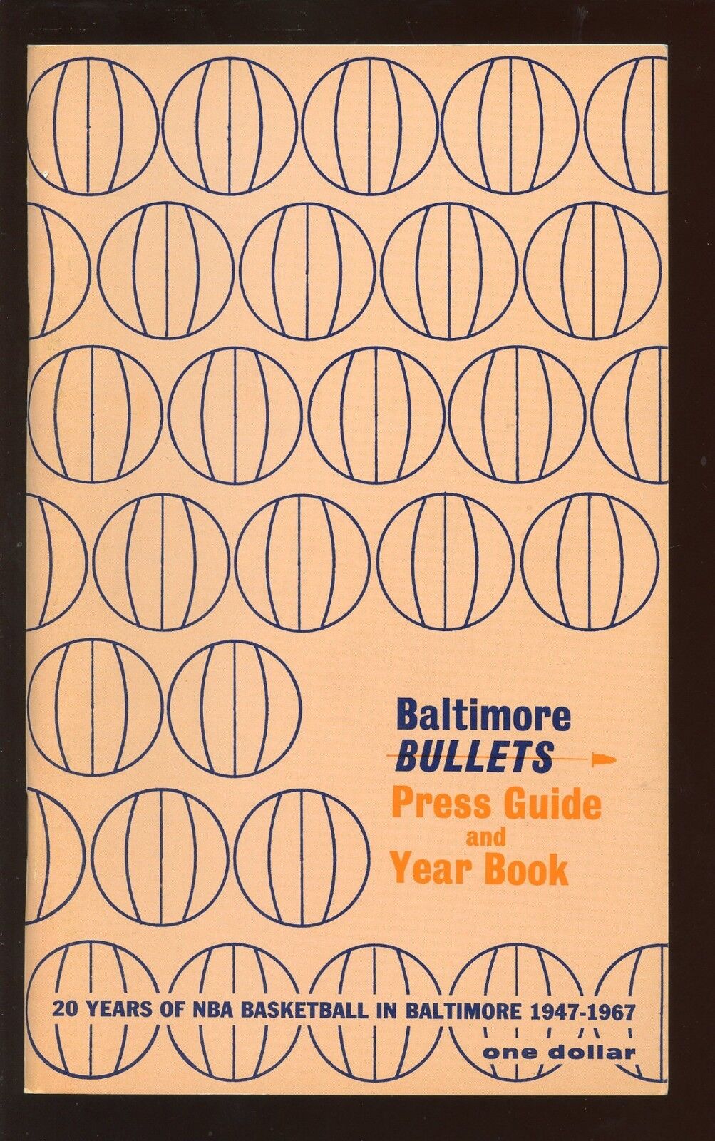 1967/1968 NBA Basketball Baltimore Bullets Yearbook / Media Guide NRMT