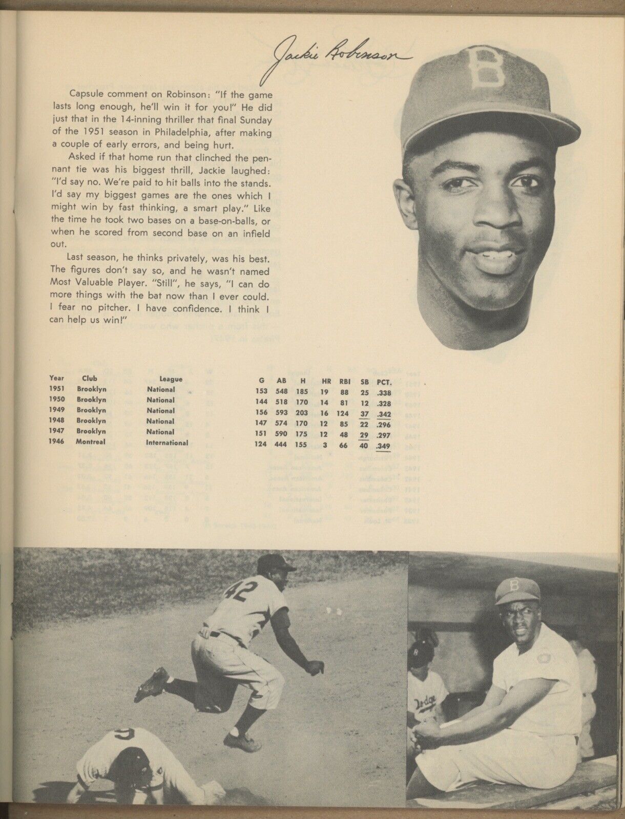 1952 Brooklyn Dodgers Yearbook • Intact with yellowing