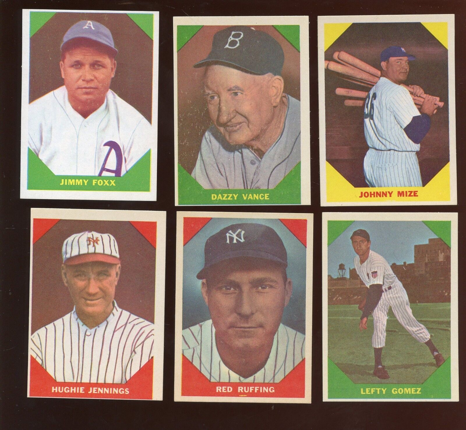 1960 Fleer Baseball Card Lot 6 Different NRMT