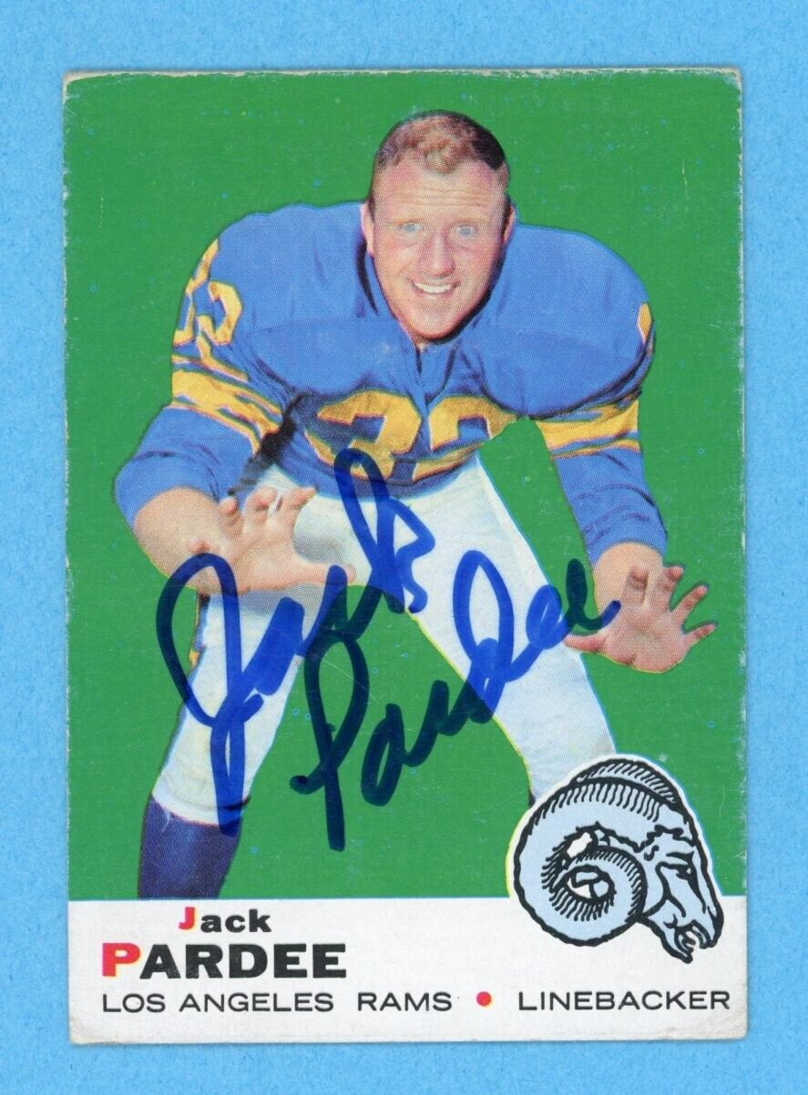 Jack Pardee Los Angeles Rams 1969 Topps #12 Autographed Football Card