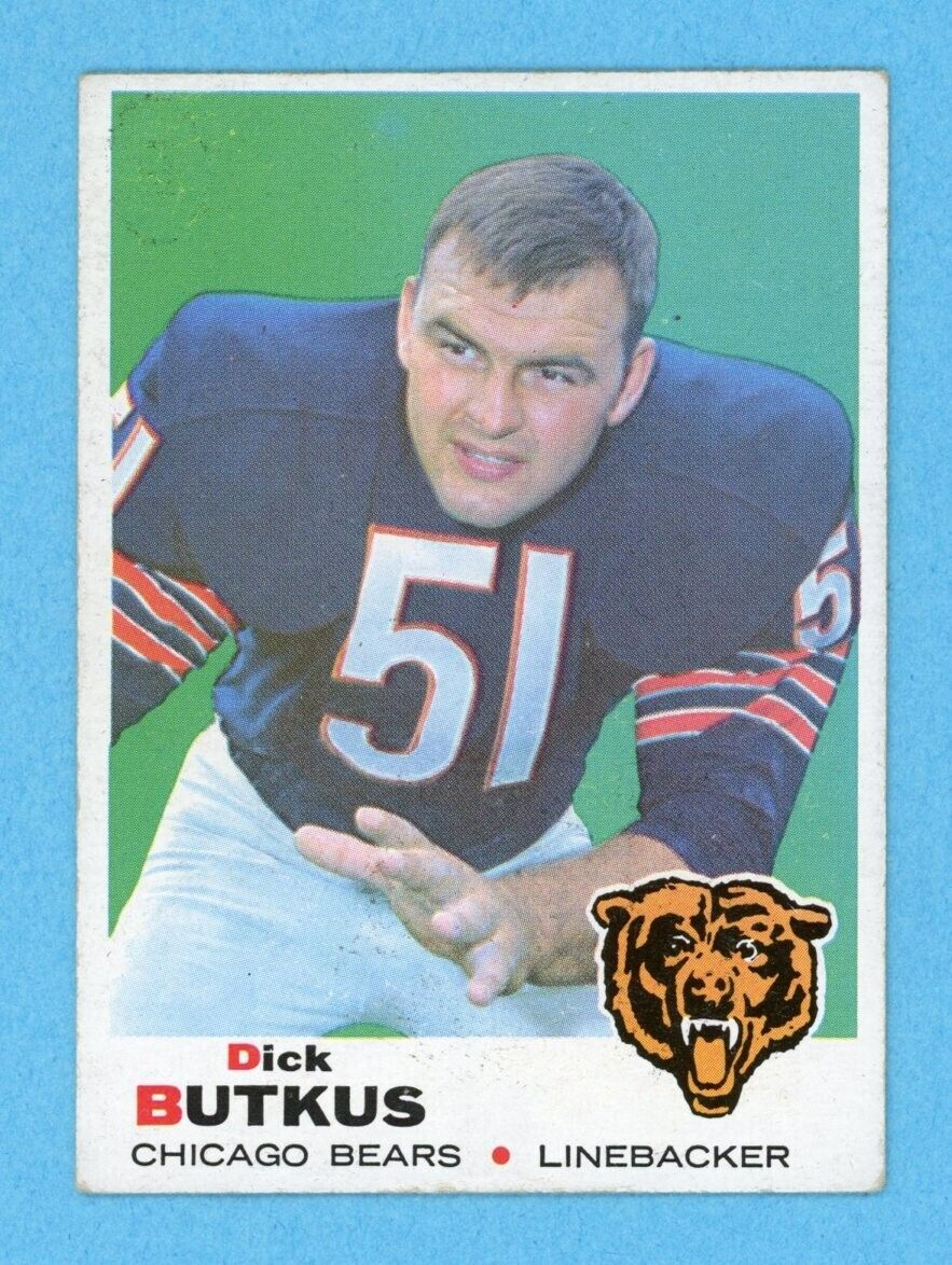 1969 Topps #139 Dick Butkus Chicago Bears Football Card EX wrk rse