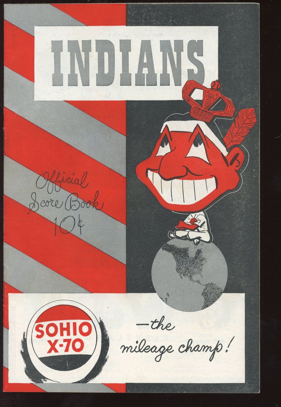 1949 MLB Baseball Program New York Yankees at Cleveland Indians EXMT