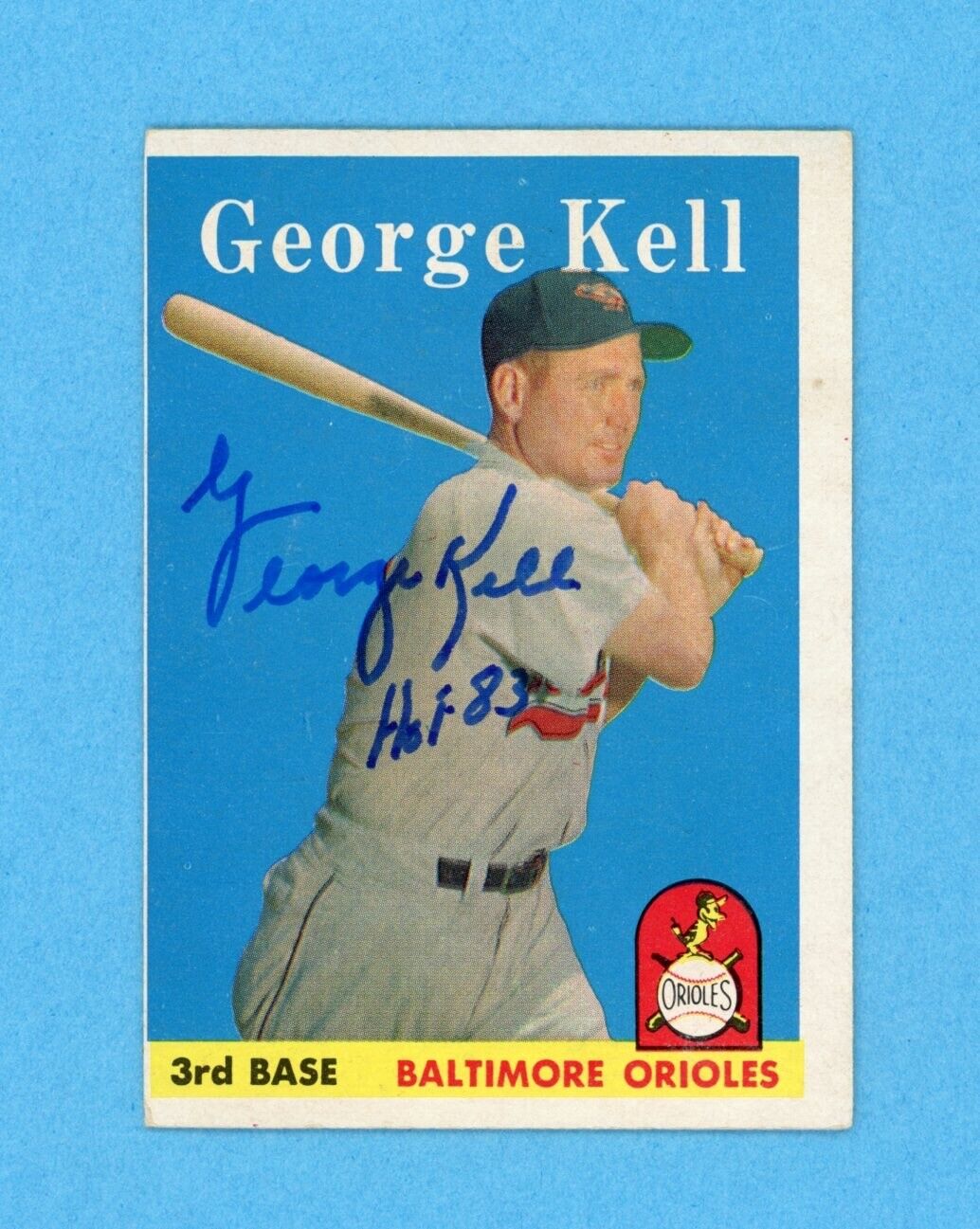 George Kell Signed 1958 Topps Card #40 Auto w B&E Hologram