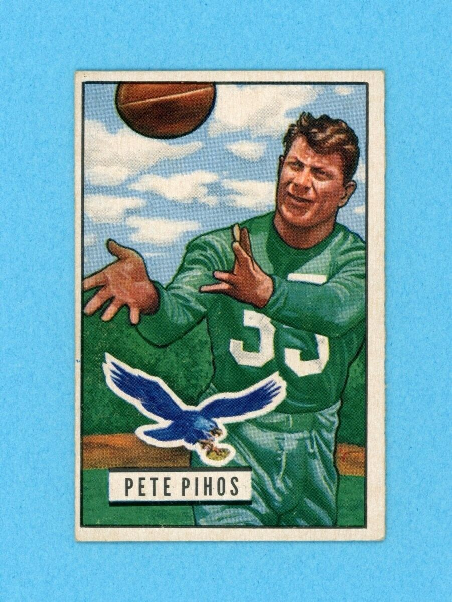 1951 Bowman #46 Pete Pihos Philadelphia Eagles Football Card EX+ o/c