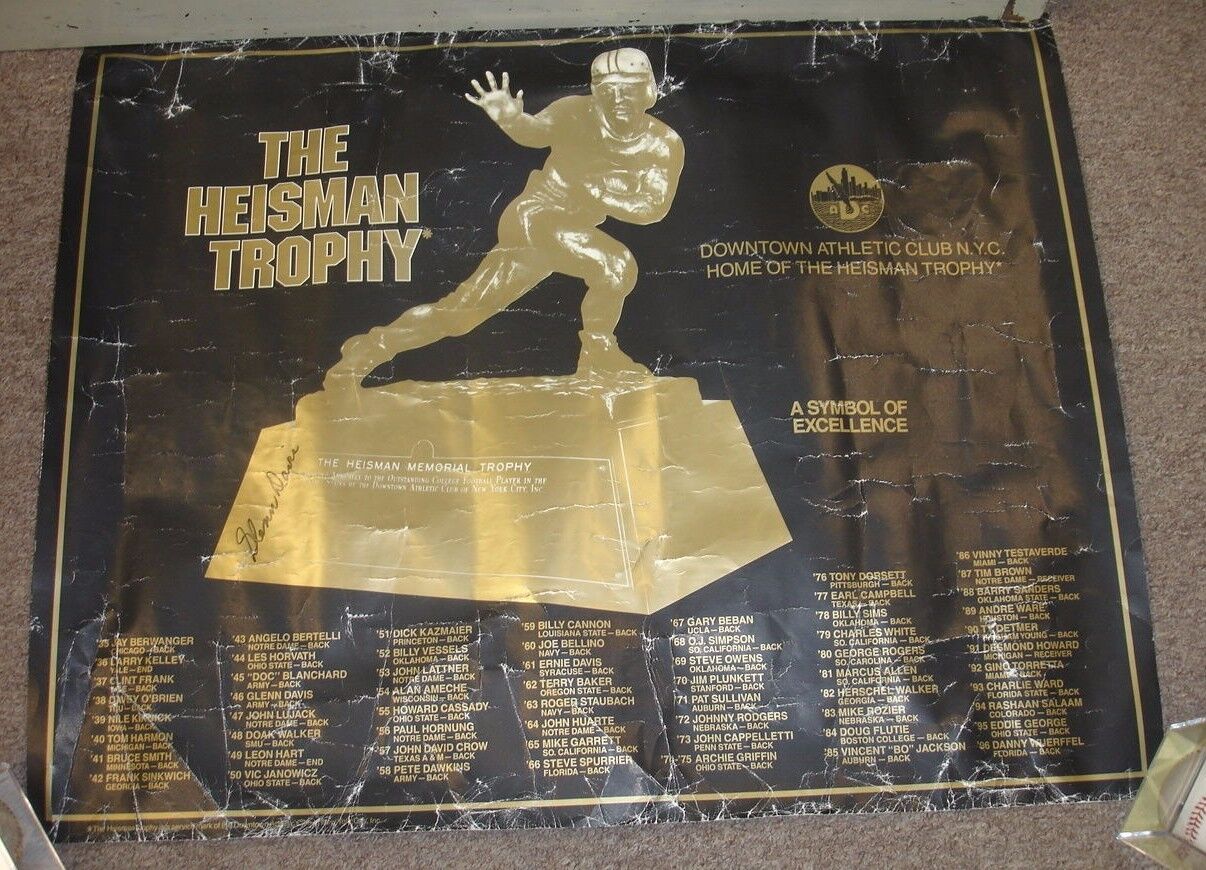 Glenn Davis (Army) Autographed 22x28 Heisman Poster