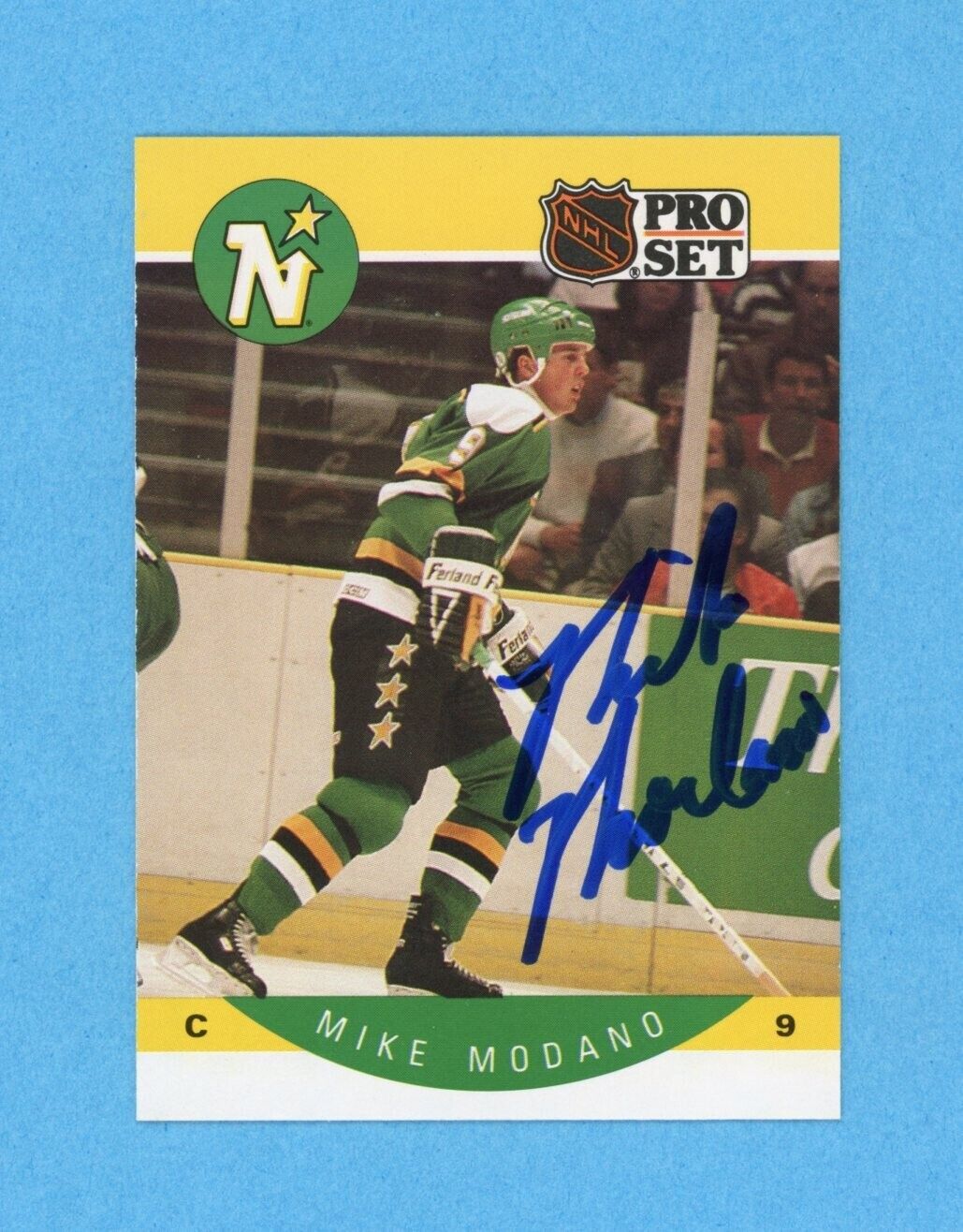 Mike Modano Minn North Stars 1990-91 Pro Set #142 Autographed Rookie Hockey Card