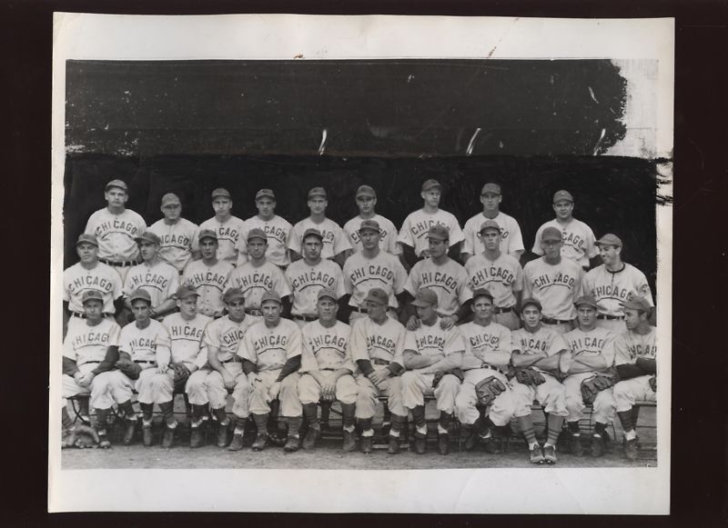 Original 1945 Chicago Cubs Team Wire Photo