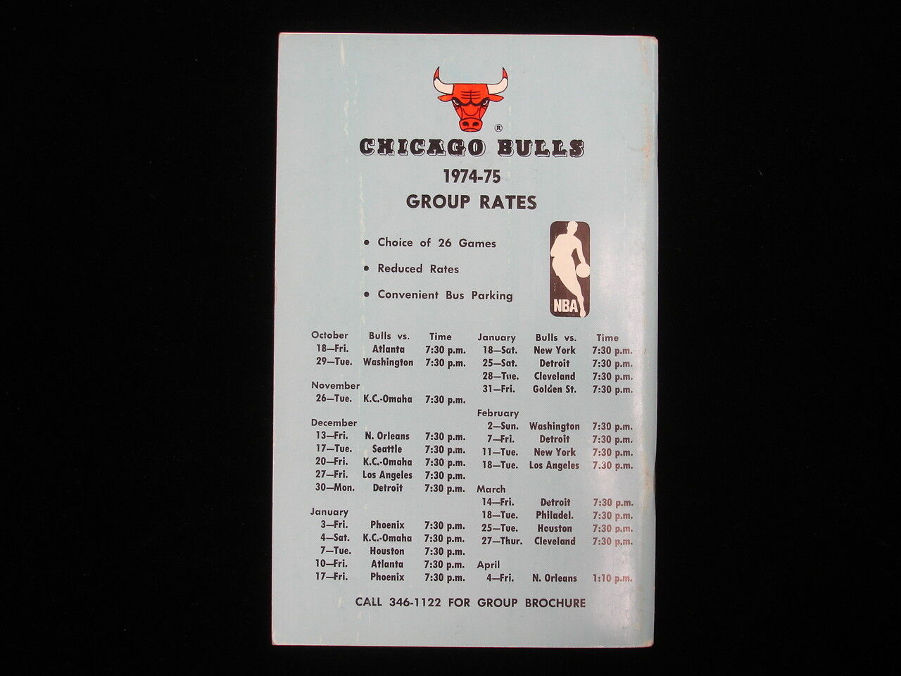 1974-75 Chicago Bulls NBA Media Guide