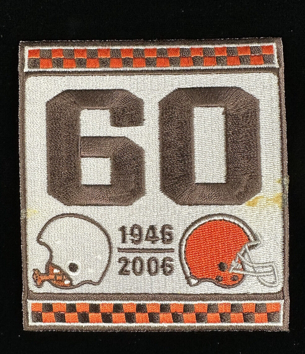 2006 Cleveland Browns 60th Anniversary Original 3.5 x 3.75” Jersey Patch (white)