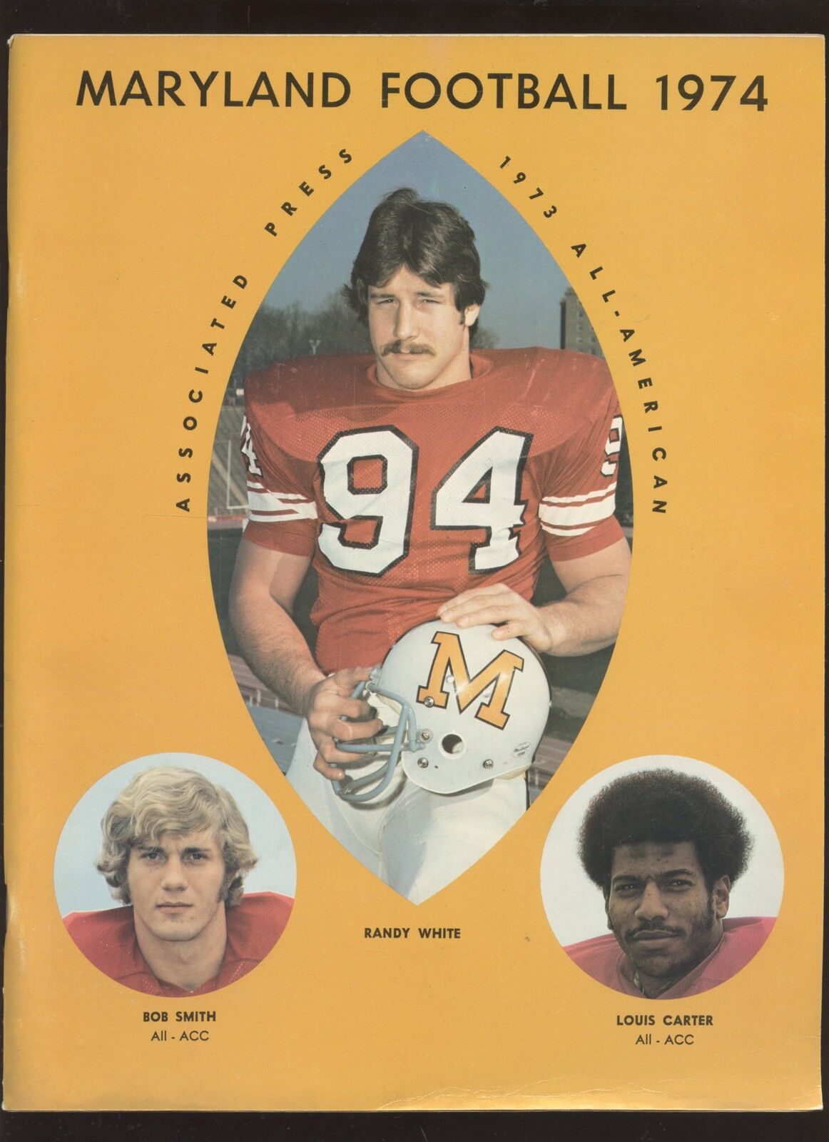 1974 Maryland NCAA Football Guide With Randy White Cover EXMT+