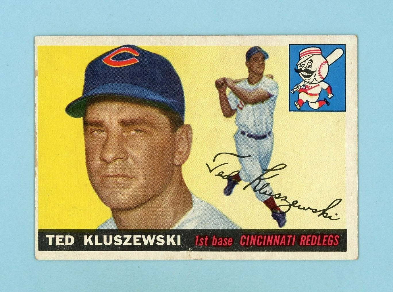 1955 Topps #120 Ted Kluszewski Cinn Reds Baseball Card EX+ o/c app chp ind cres