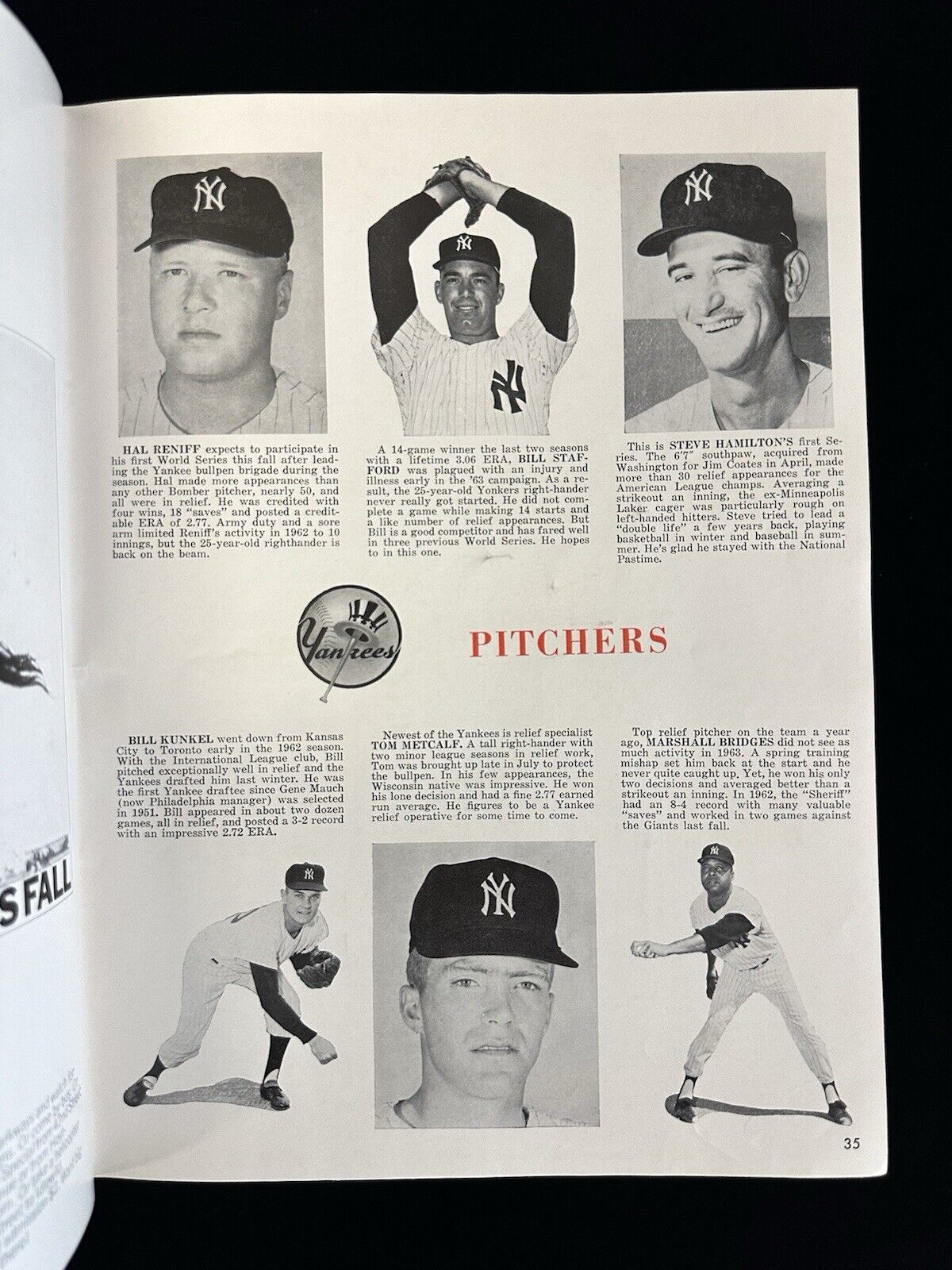 1963 New York Yankees World Series Program vs Los Angeles Dodgers - EX Unscored