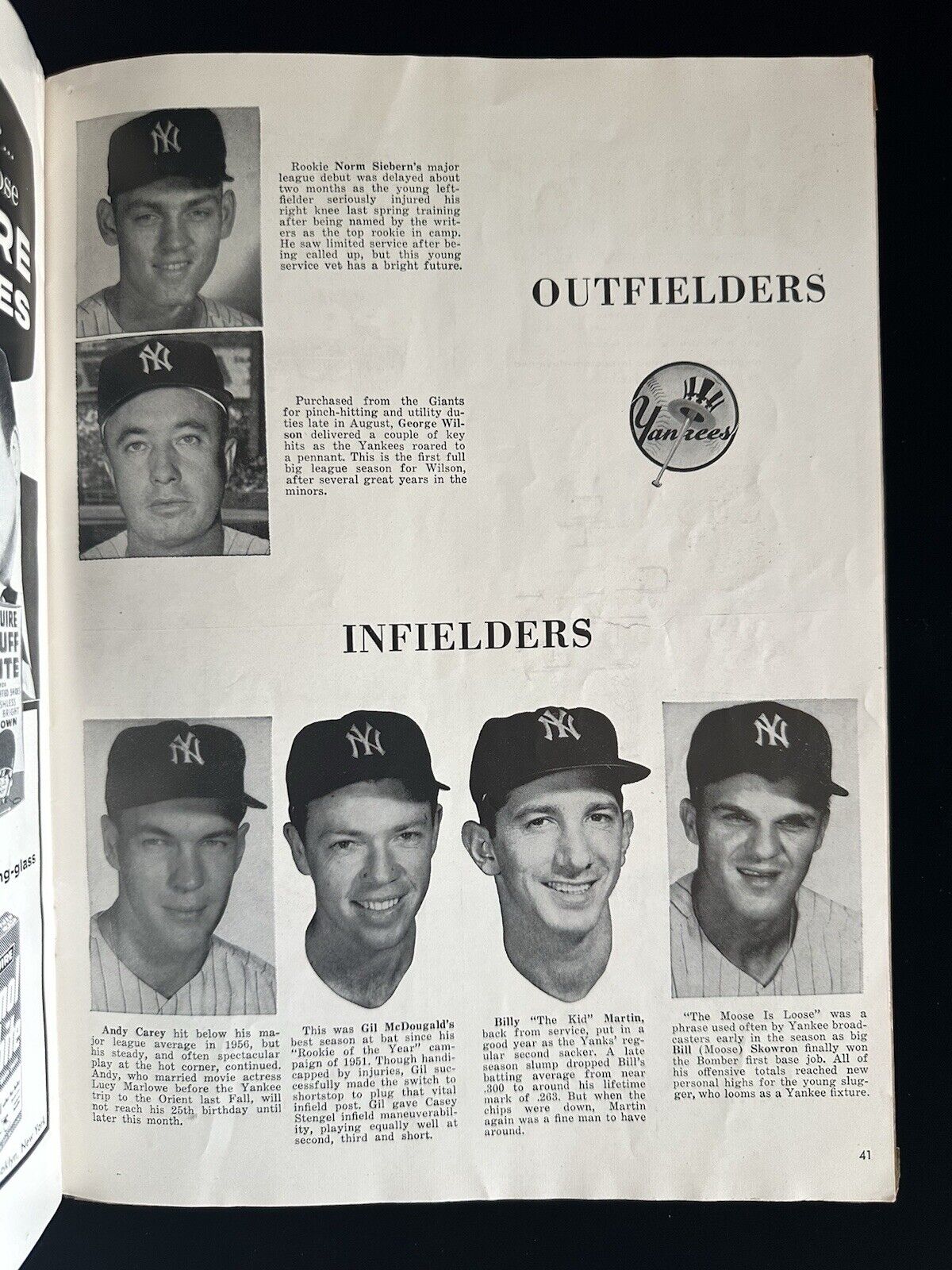 1956 New York Yankees World Series Program vs Brooklyn Dodgers - scored Game 3