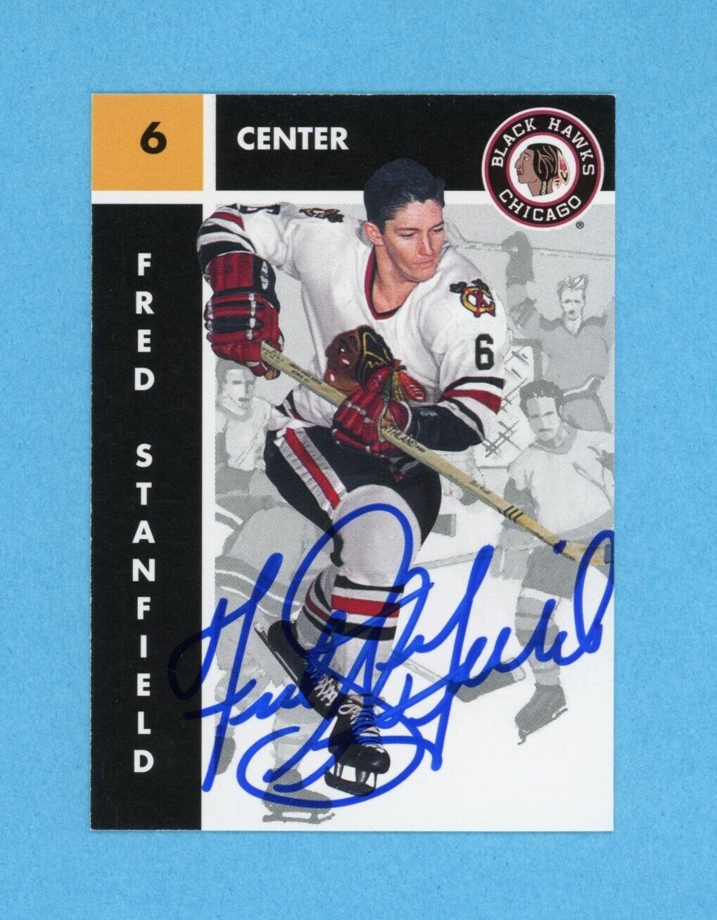 Fred Stanfield 1995-96 Parkhurst 1966-67 #25 Autographed Hockey Card