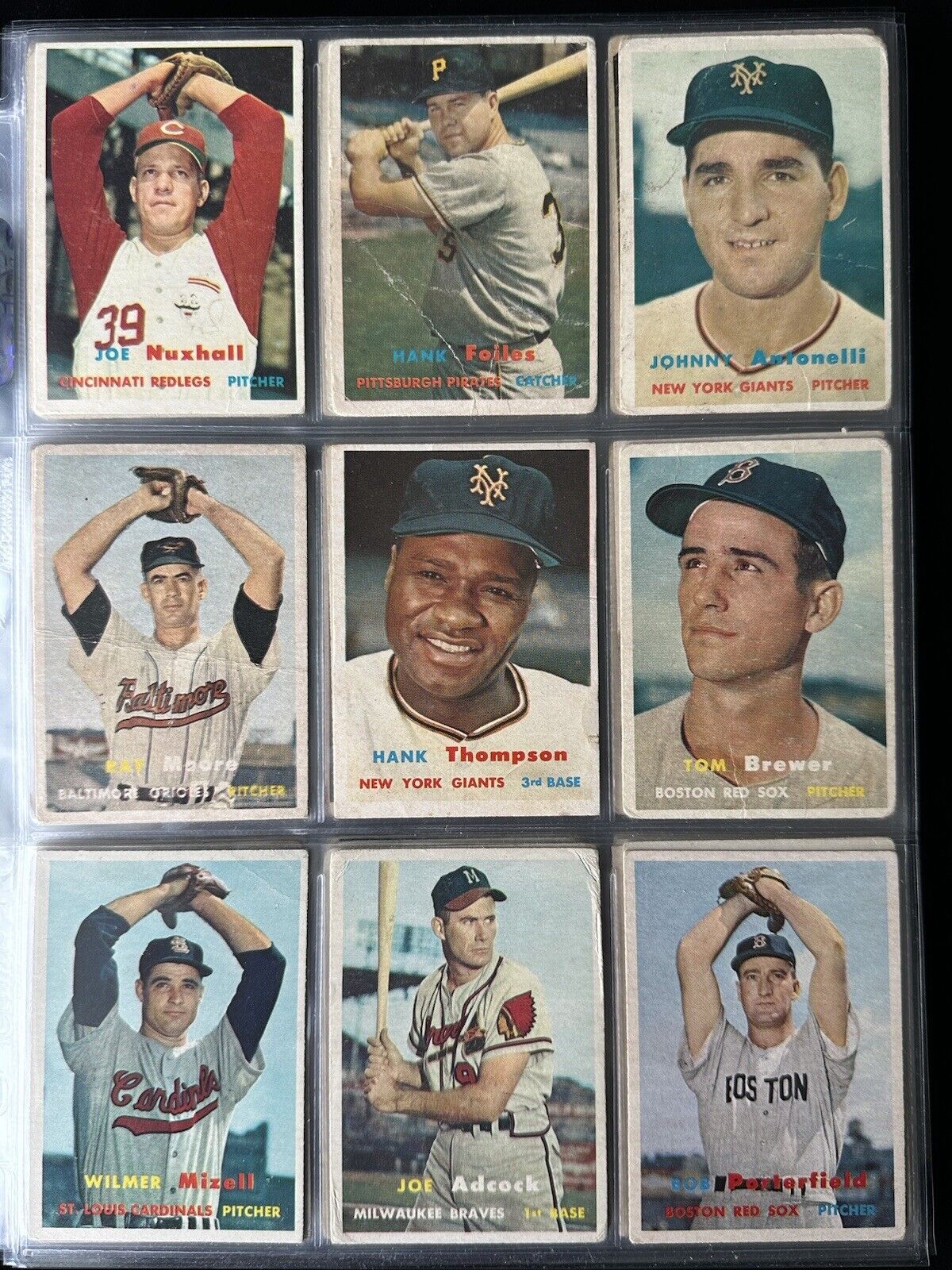 1957 Topps Starter Set Lot of 192 Diff. Baseball Cards w/41 Middle Series