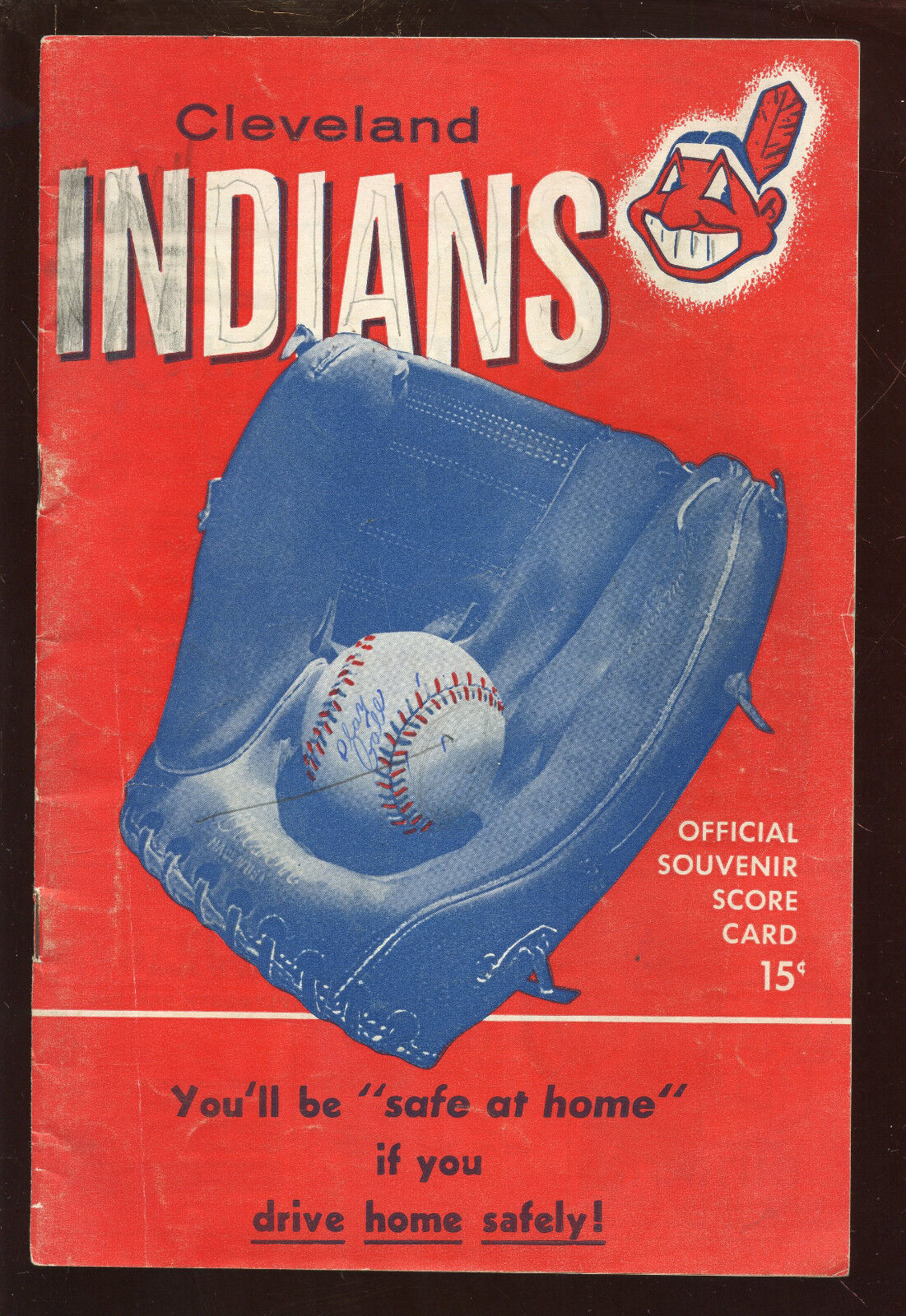 1955 MLB Program Baltimore Orioles at Cleveland Indians