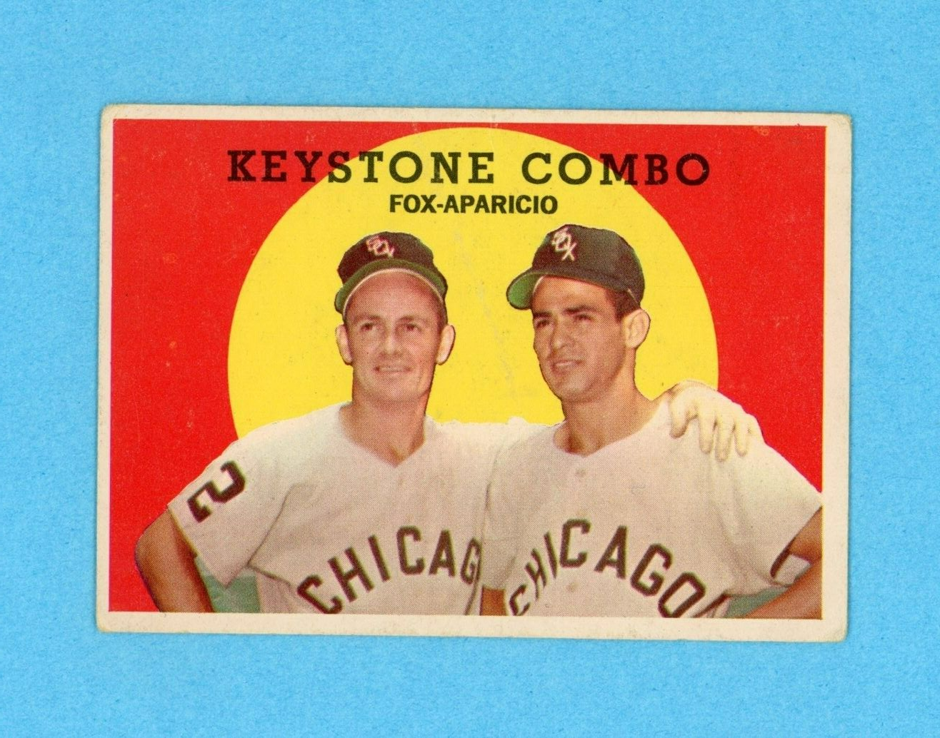 1959 Topps #408 Keystone Combo Fox, Aparicio Baseball Card Low Grade