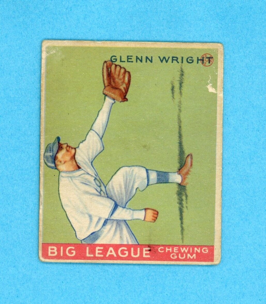 1933 Goudey #143 Glenn Wright Brooklyn Dodgers Baseball Card Low Grade pm bk