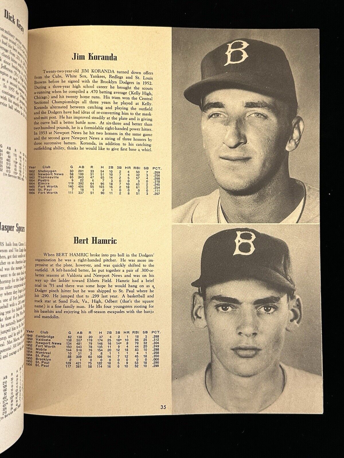 1957 Brooklyn Dodgers Official Baseball Yearbook EX w/ Koufax Snider Hodges