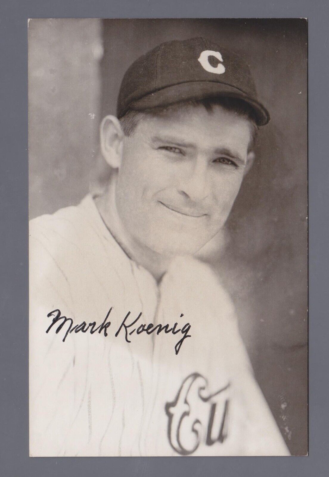 Mark Koenig Signed Photo Postcard with B&E Hologram