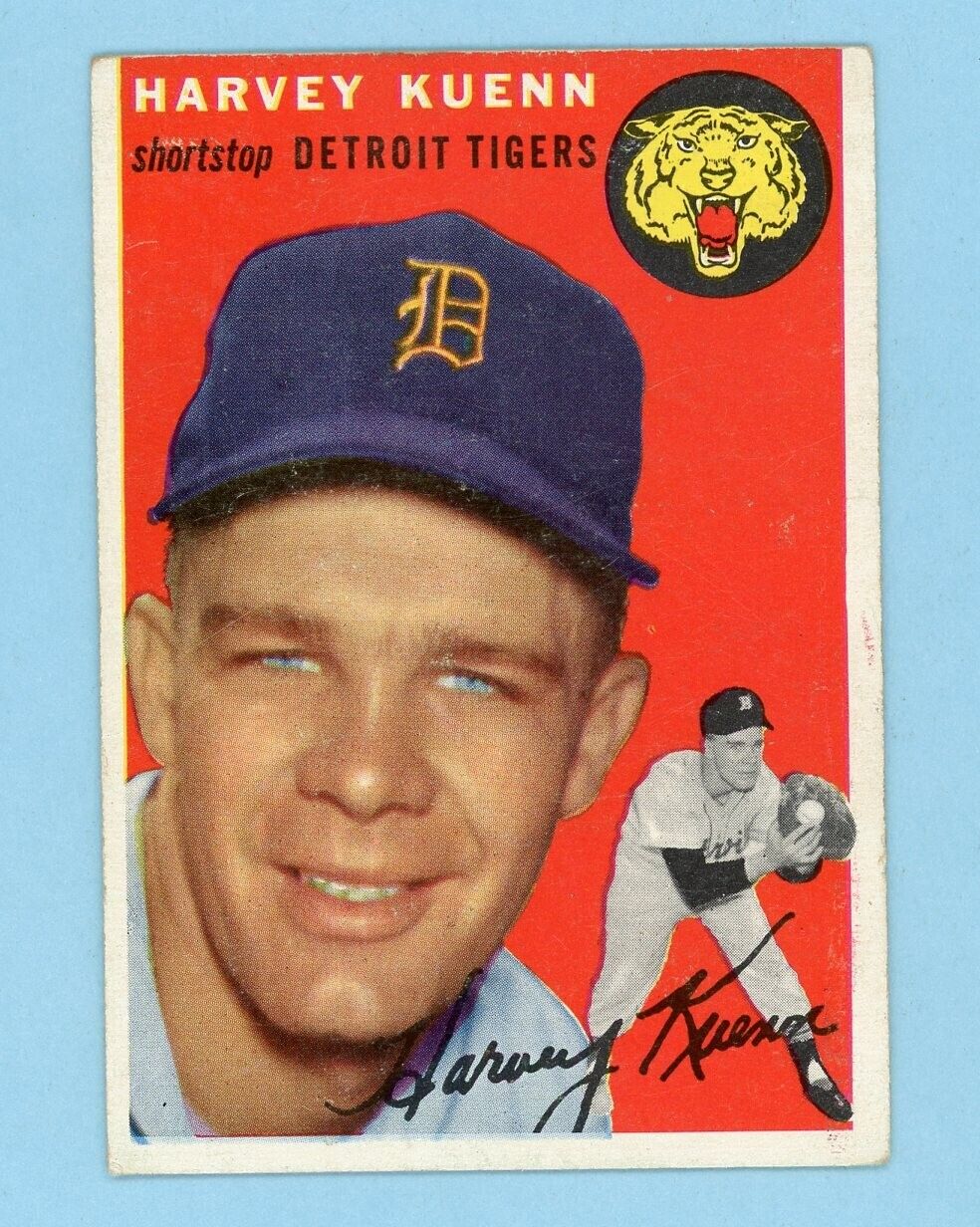 1954 Topps #25 Harvey Kuenn Detroit Tigers Rookie Baseball Card Vg/Ex