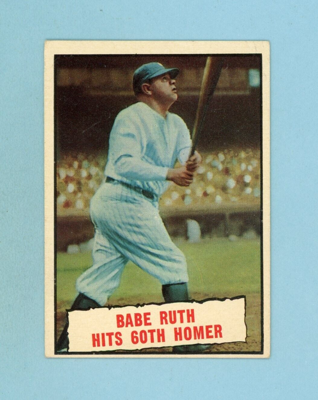 1961 Topps #401 Babe Ruth Baseball Thrills NY Yankees Baseball Card EX o/c