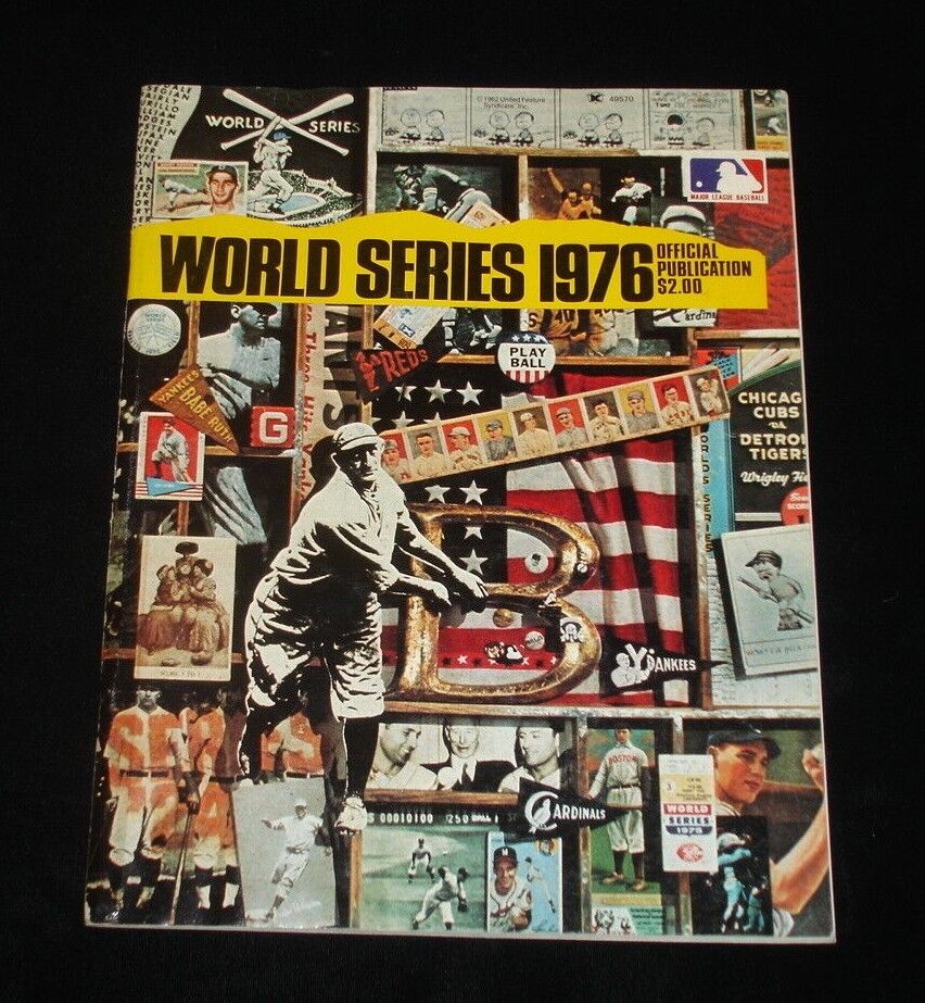 1976 World Series Program Reds @ Yankees w/ NY Yankees Insert-EX