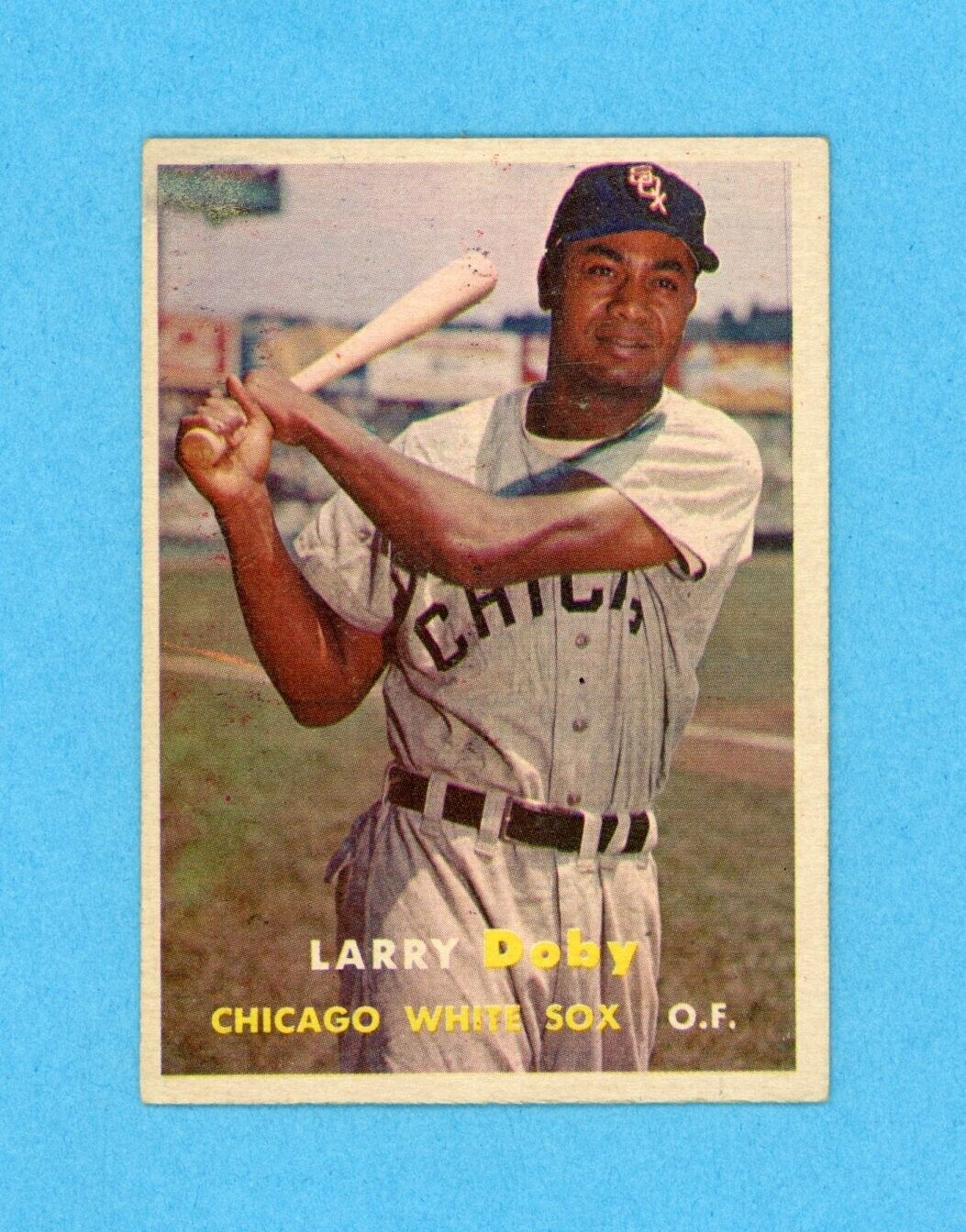 1957 Topps #85 Larry Doby Chicago White Sox Baseball Card Ex+ prt isu tl