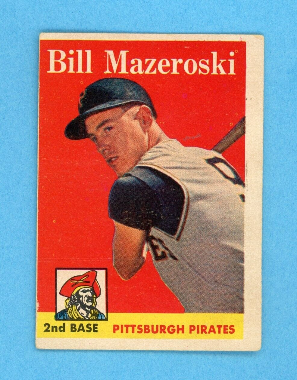 1958 Topps #238 Bill Mazeroski Pitts Pirates Baseball Card Vg/Ex o/c lht wrk