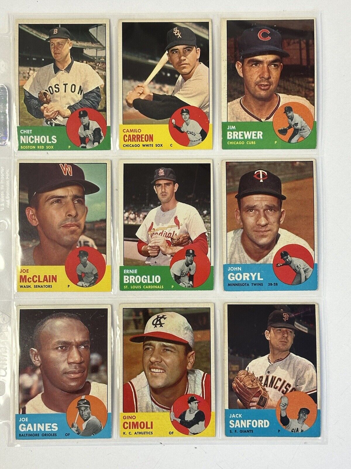 1963 Topps Baseball Starter Set Lot of 159 Different Overall EX , few lesser